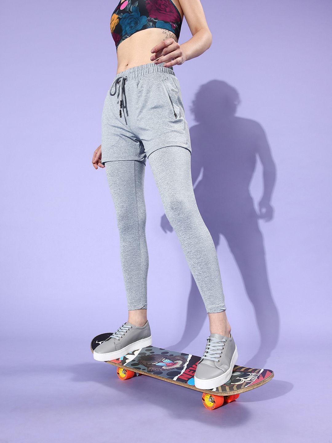 abof women beautiful grey solid all in the details track pants