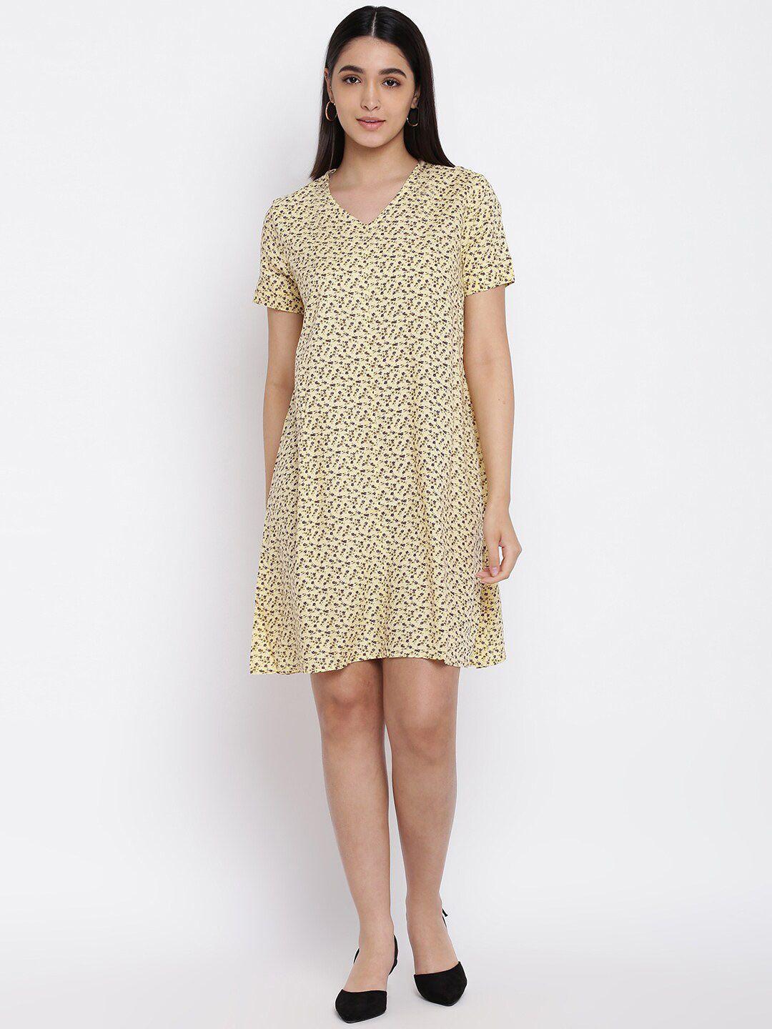 abof women yellow a-line dress