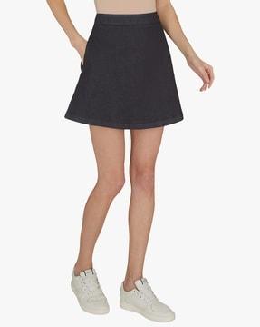 above the knee skirt with side pockets