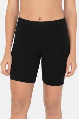 above knee cotton women's casual wear shorts - black
