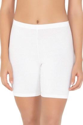 above knee cotton women's casual wear shorts - white