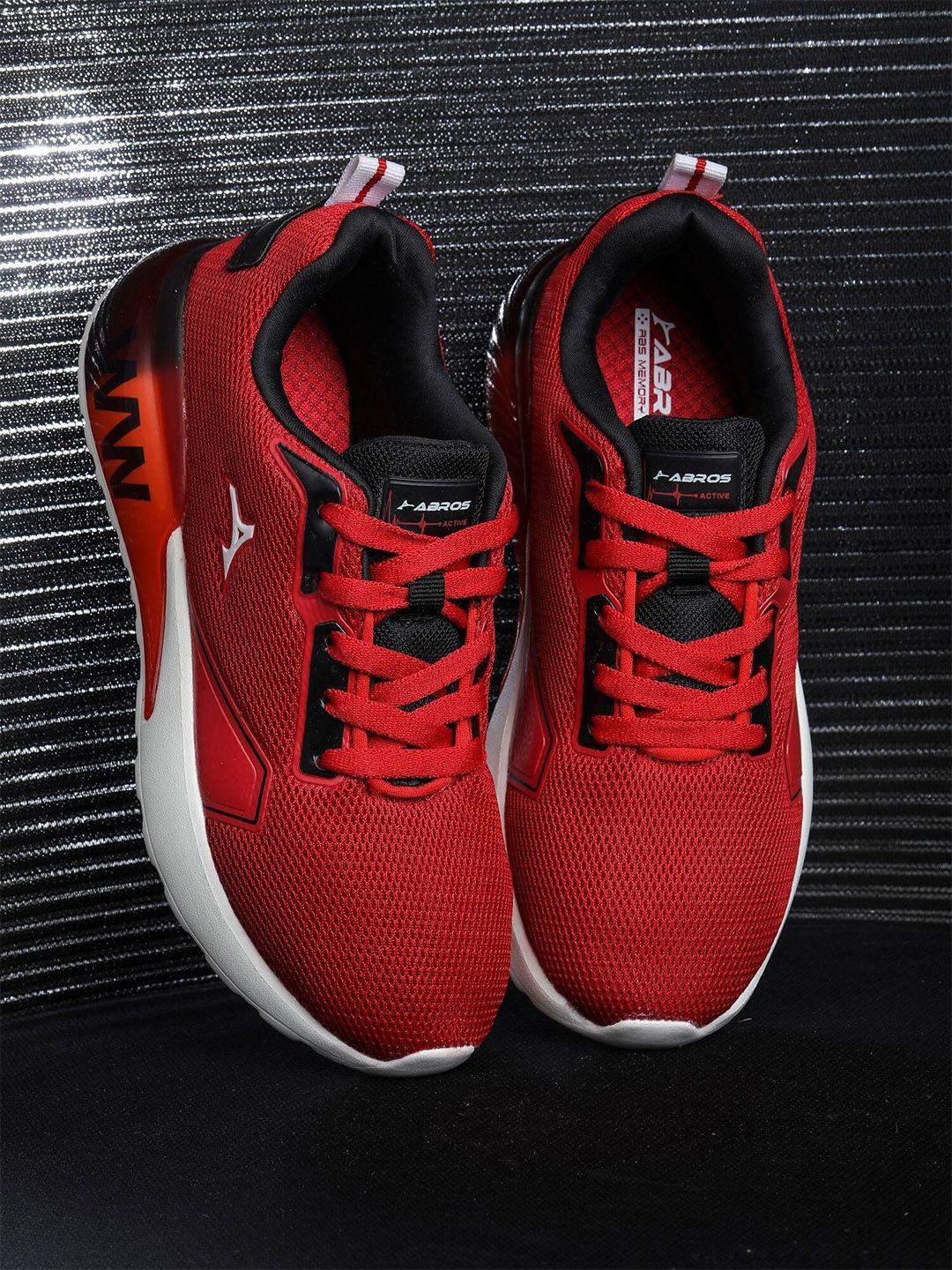 abros boys red mesh running shoes