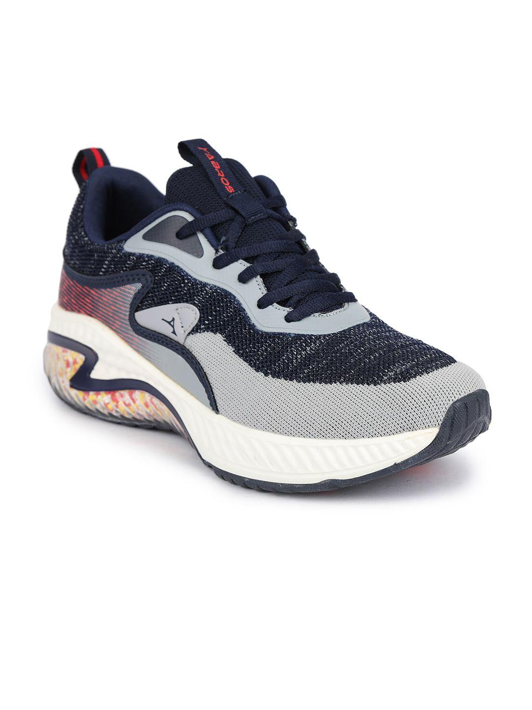 abros men navy blue mesh all rounder running shoes with air technology