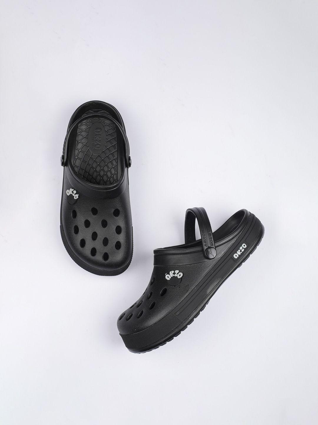 abros boys black rubber clogs