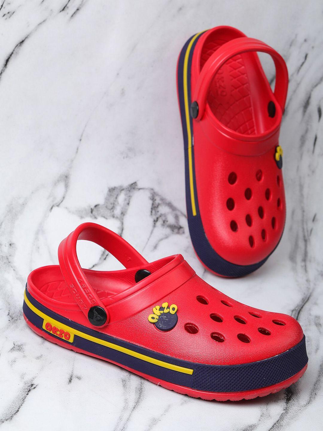 abros boys red & blue rubber clogs