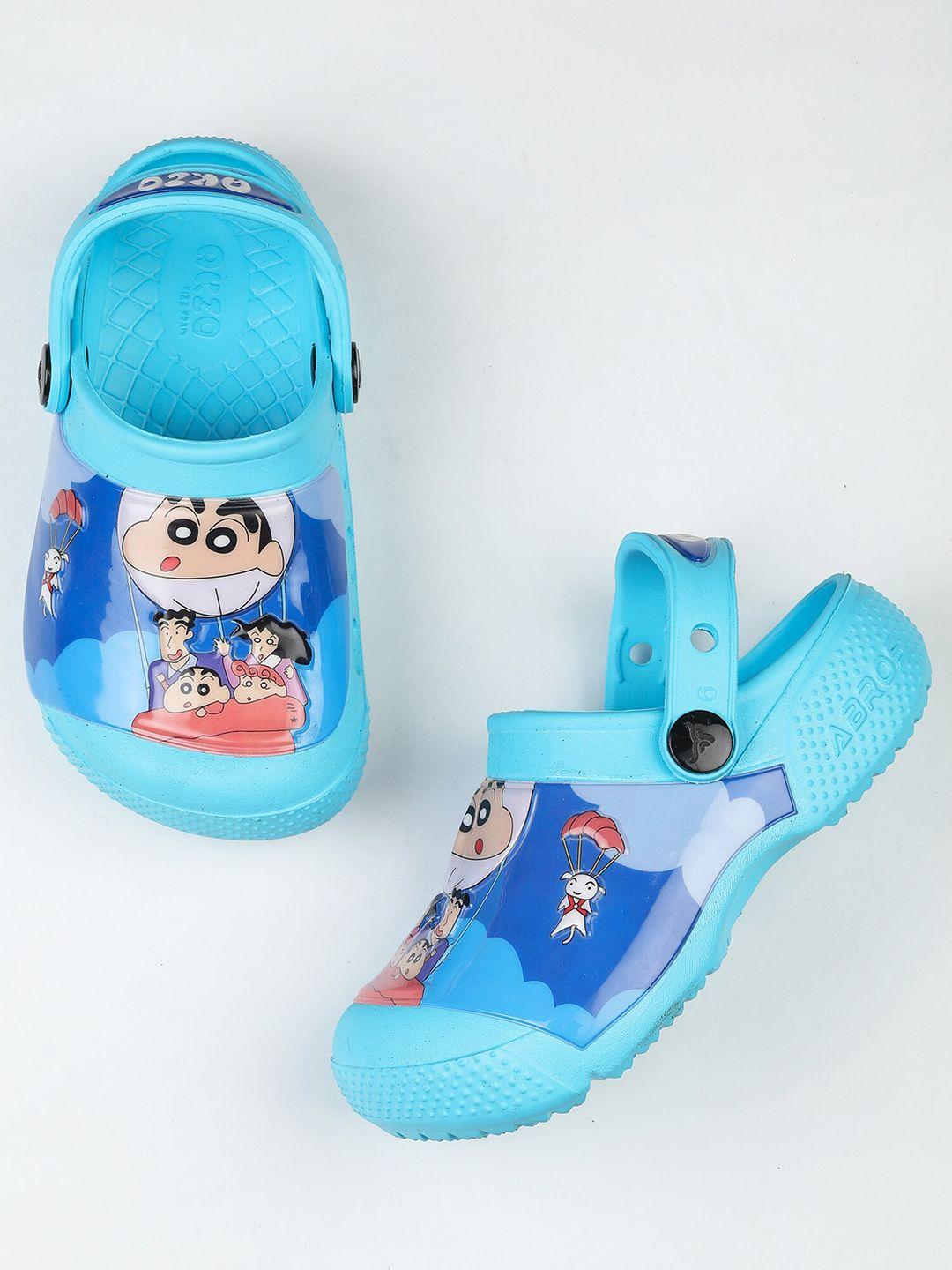 abros kids blue & red printed rubber clogs