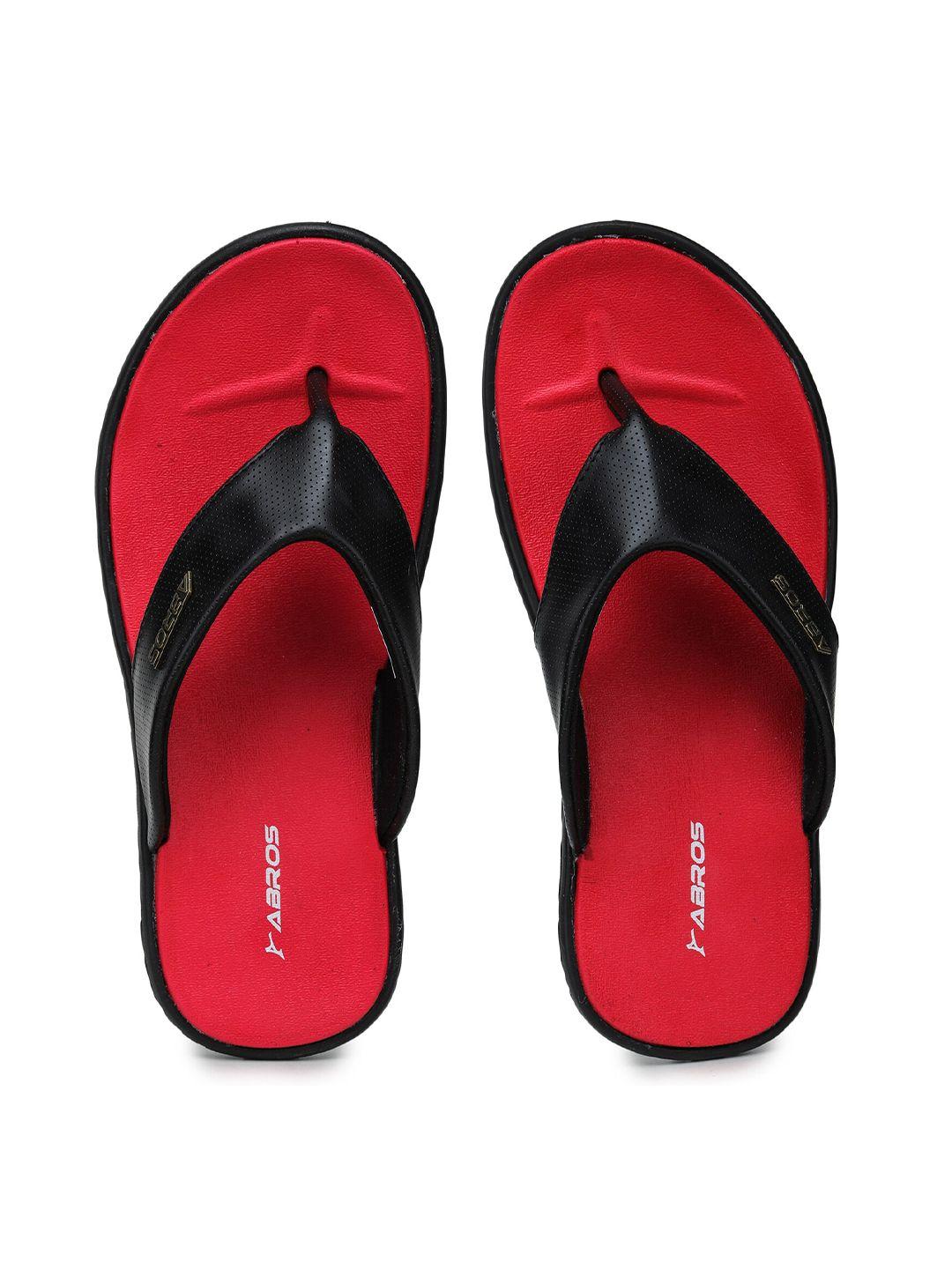 abros men black & red thong flip-flops