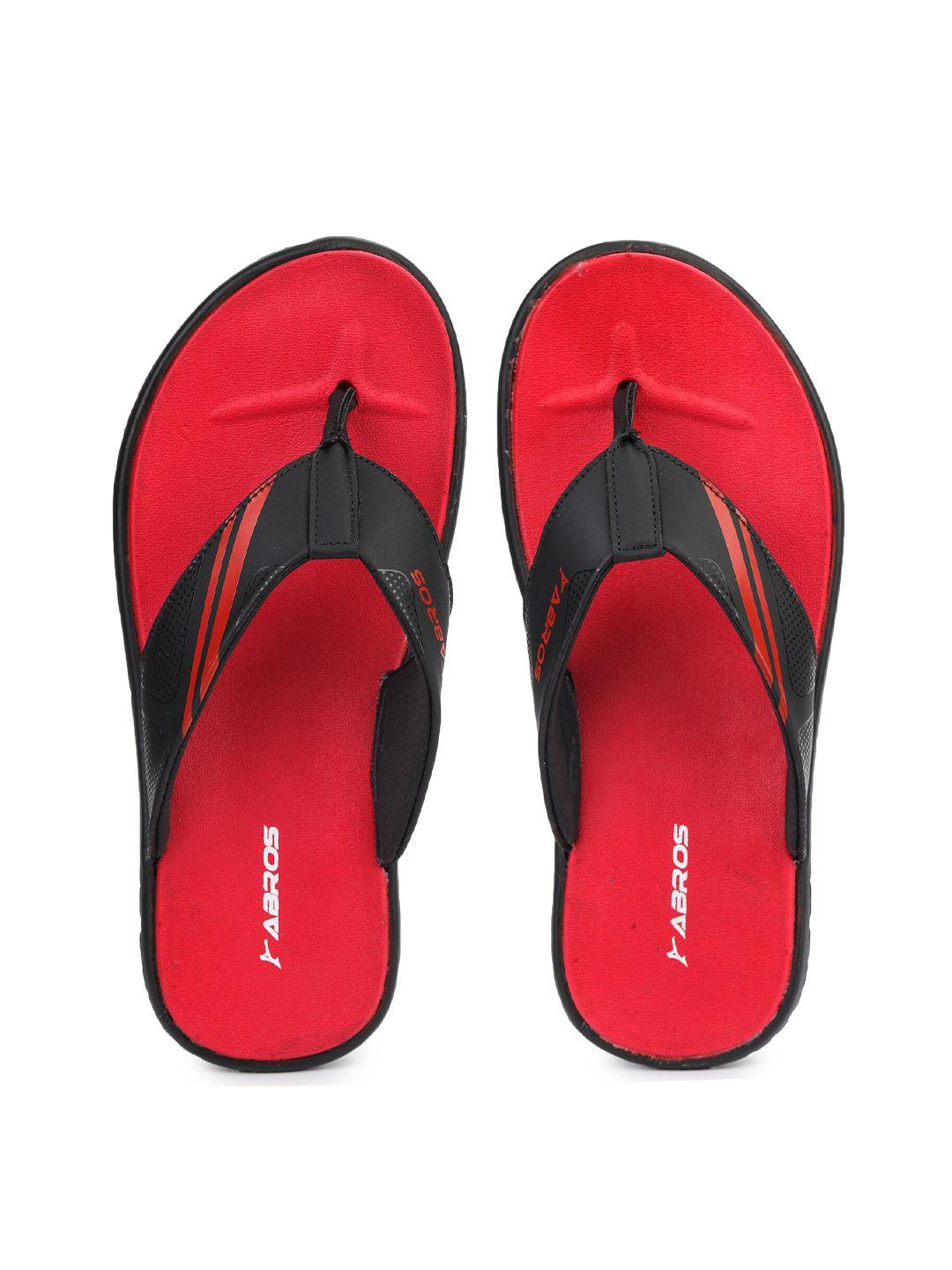 abros men black & red thong flip-flops