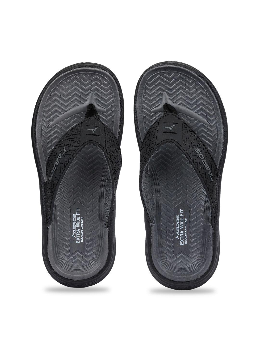 abros men black rubber room slippers