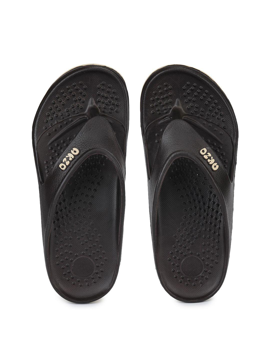 abros men brown & beige thong flip-flops