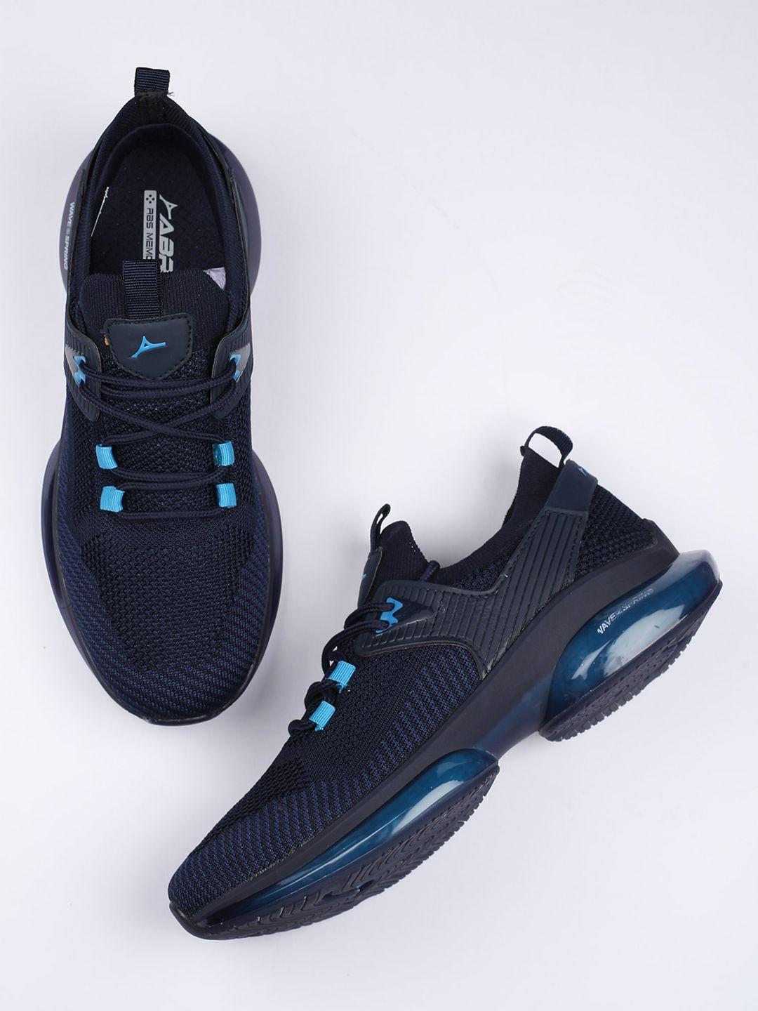 abros men navy blue mesh running shoes
