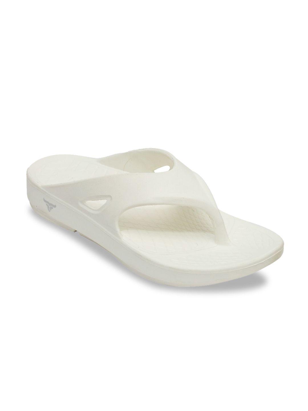 abros men off white solid thong flip flops