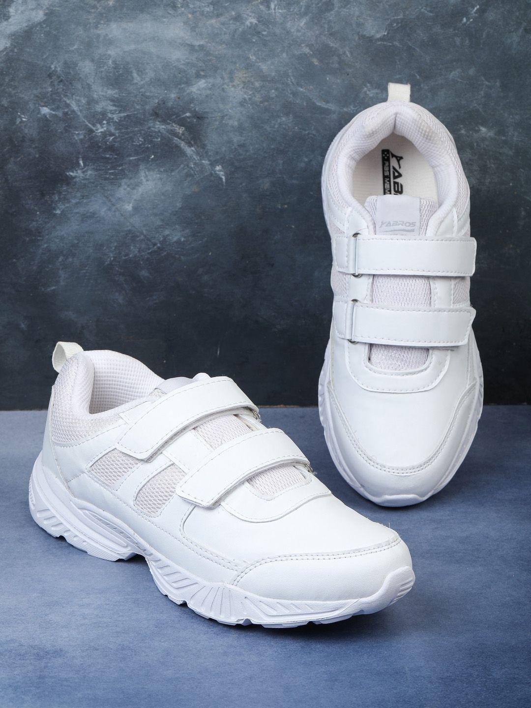 abros unisex kids white lace-ups school shoes