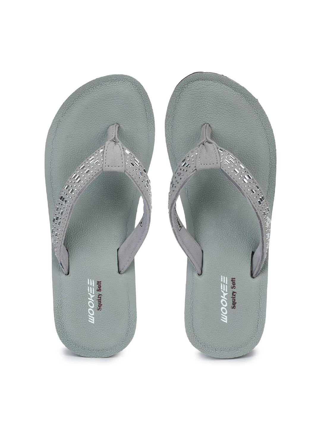 abros women grey & black thong flip-flops