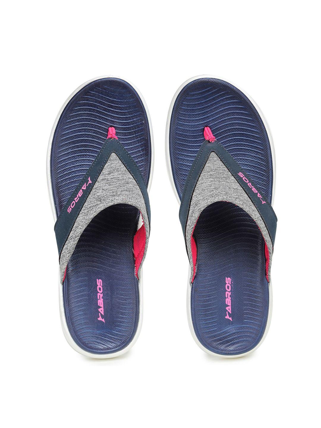 abros women navy blue & pink thong flip-flops