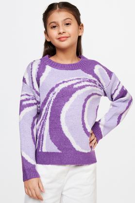 abstract acrylic high neck girls top - lilac