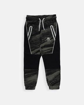 abstract mid rise jogger with drawstring