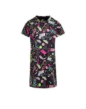 abstract print a-line dress