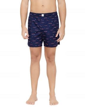 abstract print boxers with elasticated waistband