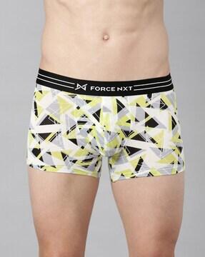 abstract print trunks with elasticated waist