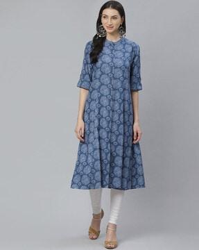 abstract  print a-line kurta