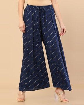 abstract ankle length palazzos