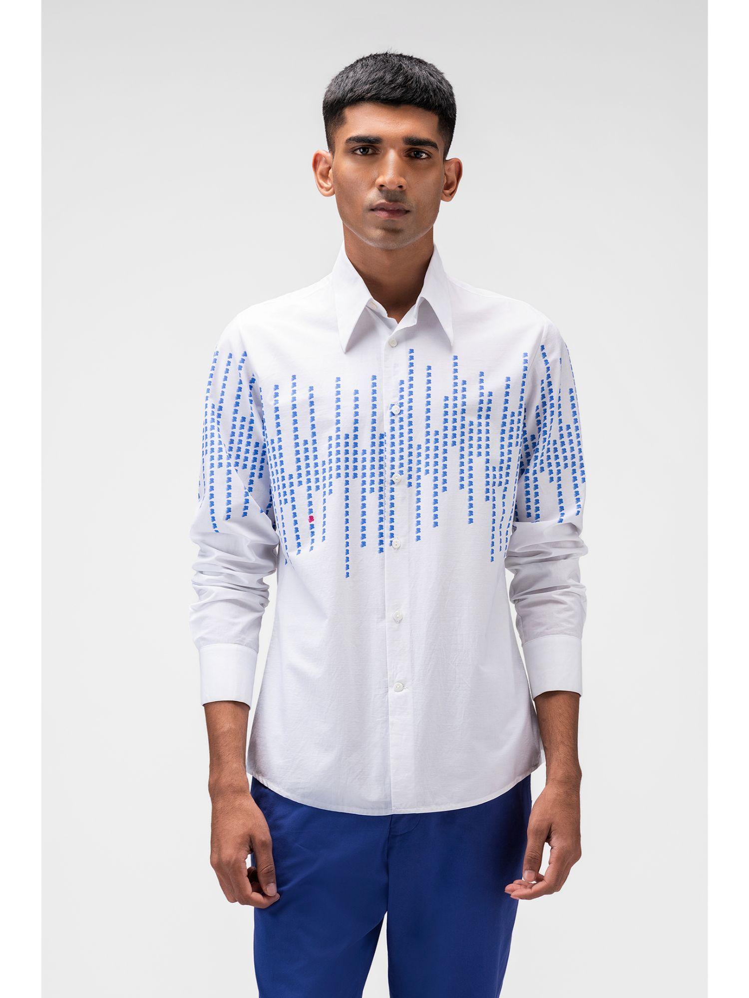 abstract contrast stripes mens shirt