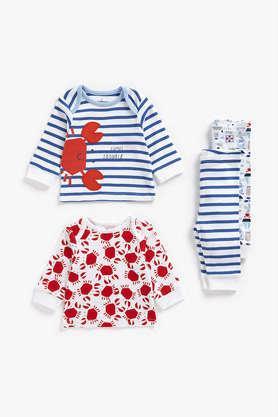 abstract cotton regular fit infant boys pyjamas - set of 4 - multi