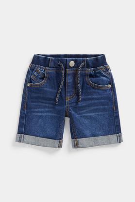 abstract cotton stretch relaxed fit infant boys shorts - denim