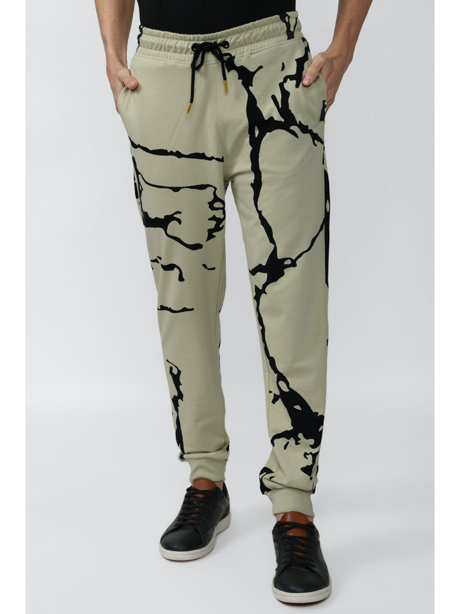 abstract green jogger pants