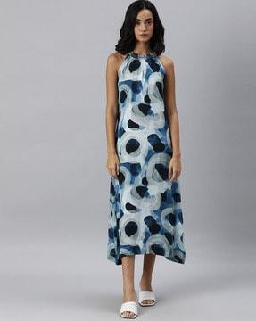 abstract halter neck dress