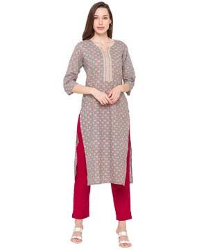 abstract kurta with calf sleeves