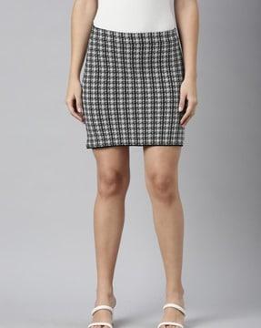 abstract pencil skirt with elastic waist