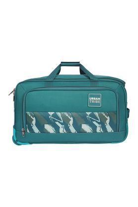 abstract polyester tsa lock cirrus duffle trolley 22 inch - teal