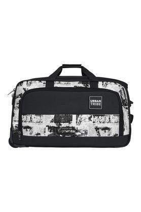 abstract polyester tsa lock forbes duffle trolley 22 inch - black