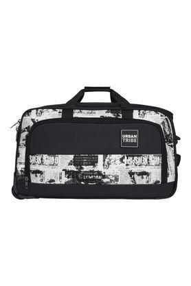 abstract polyester tsa lock forbes duffle trolley set of 3 - black