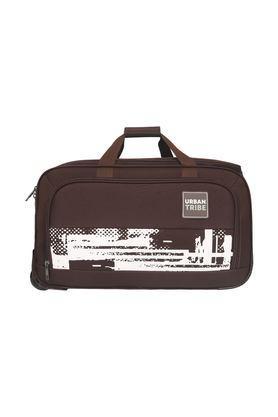 abstract polyester tsa lock oliver duffle trolley 20 inch - brown