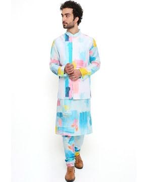 abstract print 2-piece suit set