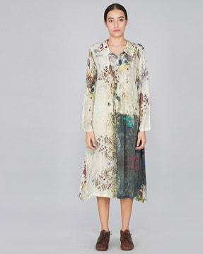 abstract print a-line dress