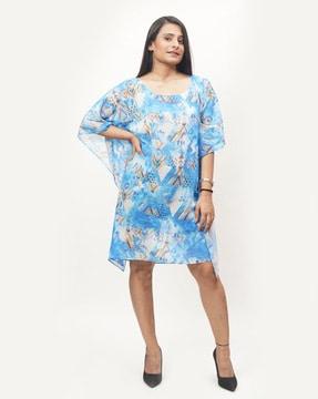 abstract print a-line dress