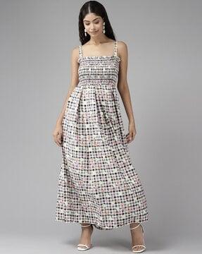 abstract print a-line dress