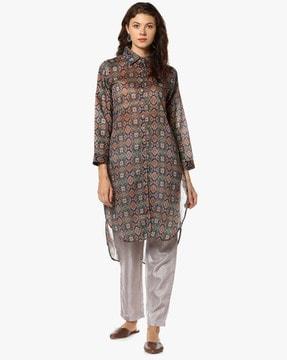 abstract print a-line kurta