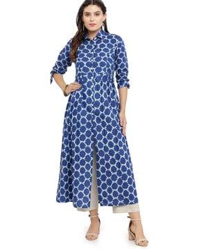 abstract print a-line kurta