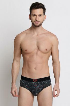 abstract print acrylic men's briefs - ivory