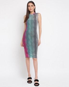 abstract print bodycon dress