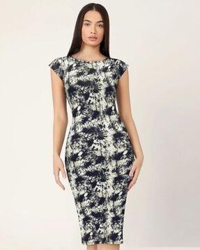 abstract print bodycon dress