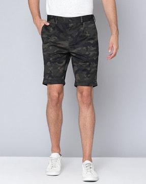 abstract print city shorts