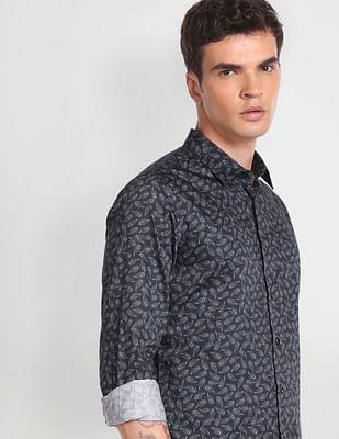 abstract print cotton casual shirt