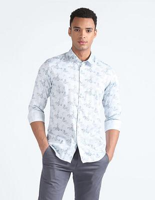 abstract print cotton shirt