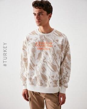 abstract print crew-neck sweatshirt